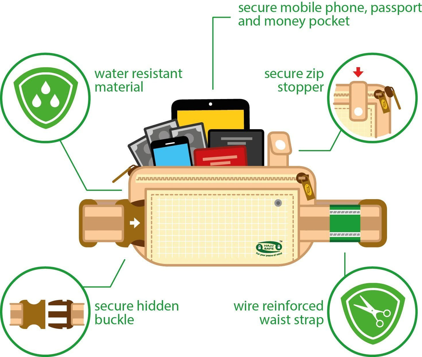 Anti-Theft Waist Bag & Ihram Belt