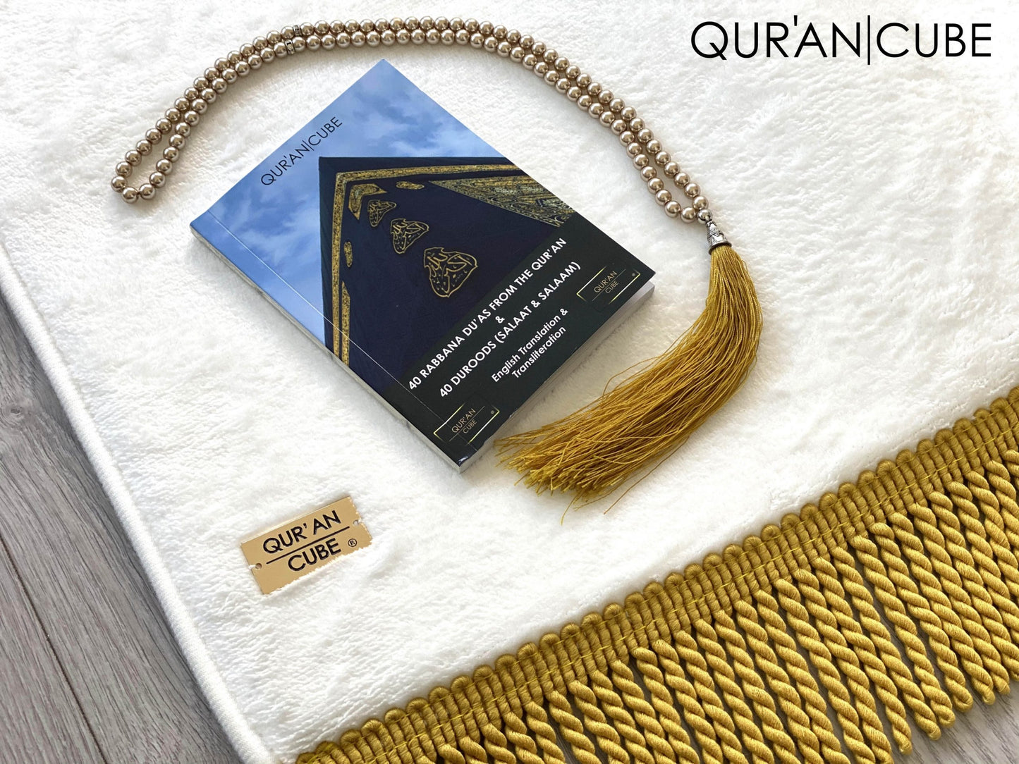 Quran Cube – Super Soft Prayer Mat Set (White)